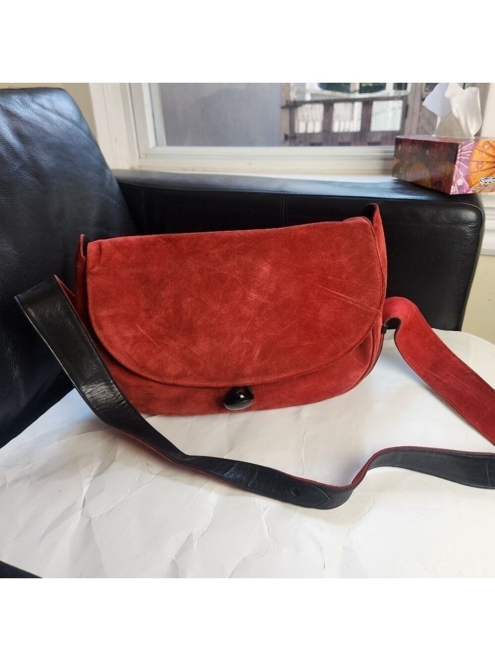 TAN Giudicelli suede/leather vintage bag in great vintage condition